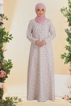 JUBAH PRINTED 18 - CREAM